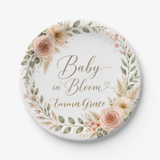 Pratos de Papel Baby in Bloom