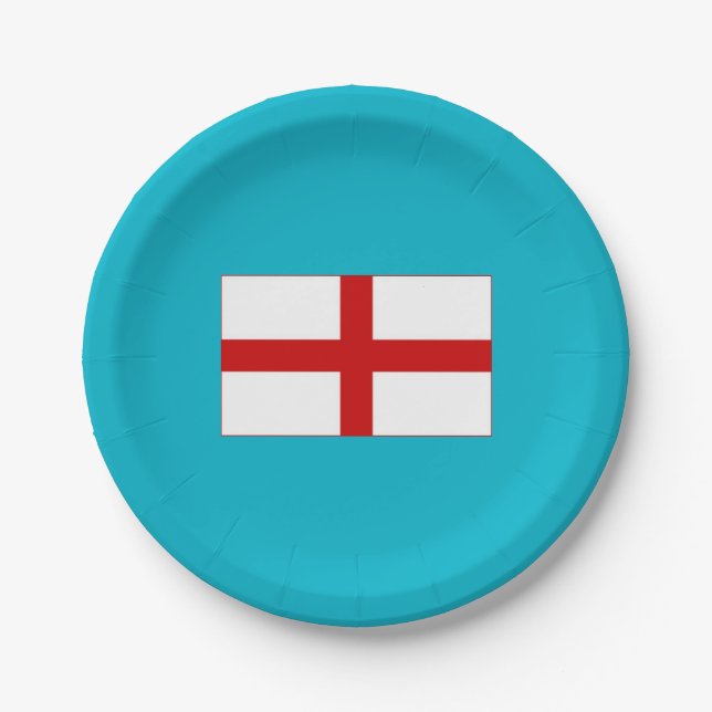 Pratos de Papel Bandeira da Inglaterra (Frente)