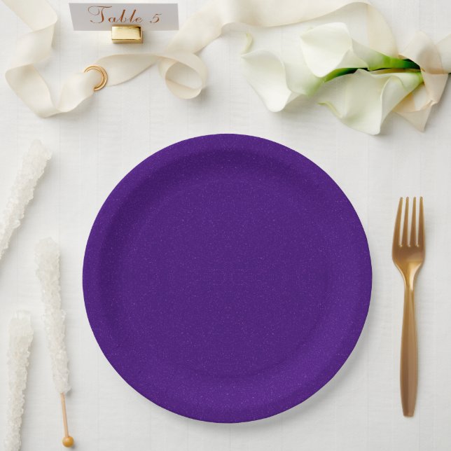 Pratos de Papel Barulhentos com Purpurina Roxa Per (Casamento)