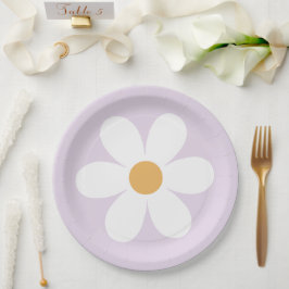 Pratos de papel boho lírio lilás retrô