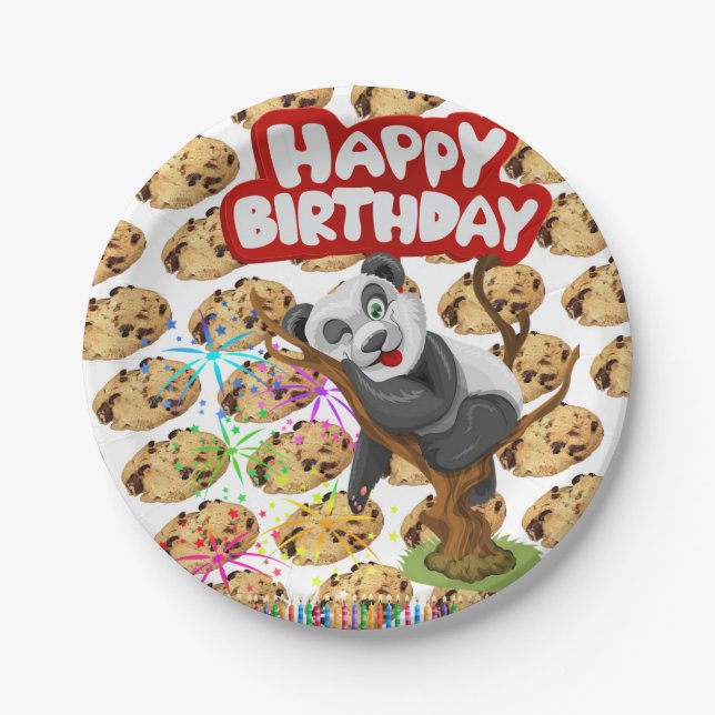 Pratos de Papel, Bolo de Aniversário com Chocolate (Frente)