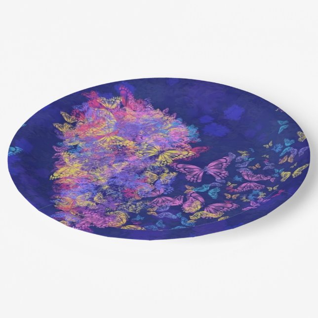 Pratos de Papel Borboletas Coração (Inclinado)