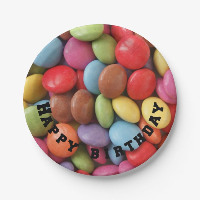 pratos de papel candi arco-íris (Frente)