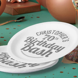 Pratos de Papel Celebração de 70 Anos de Idade