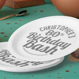 Pratos de Papel Celebração de 80 Anos de Idade