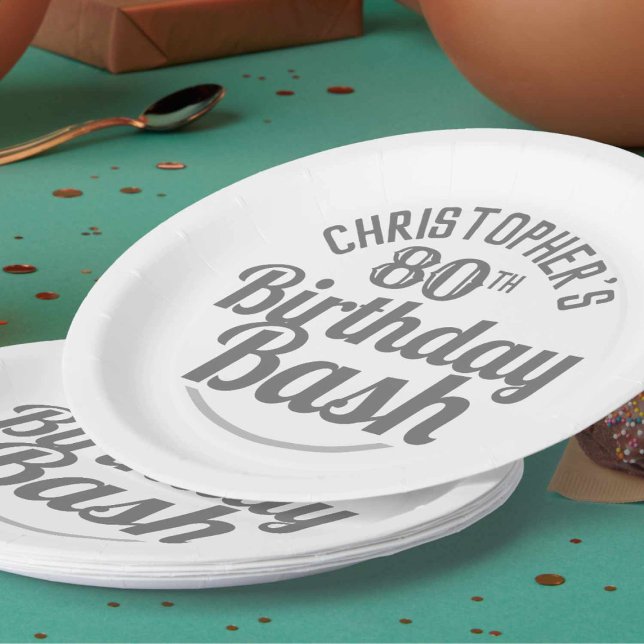 Pratos de Papel Celebração de 80 Anos de Idade (Criador carregado)