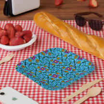 Pratos de Papel com Estampa Floral