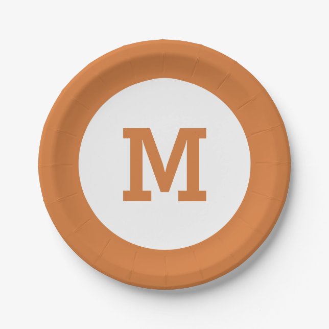 Pratos de papel com monograma personalizado (Frente)
