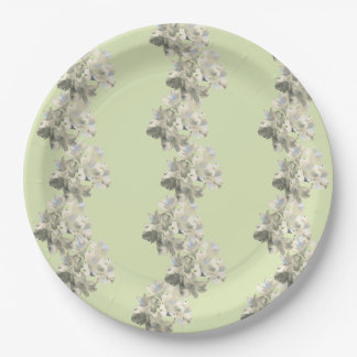 Pratos de Papel com Padrão Floral Botânico Verde