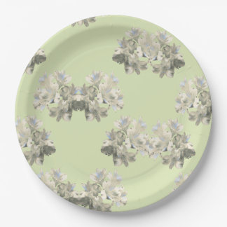 Pratos de Papel com Padrão Floral Botânico Verde