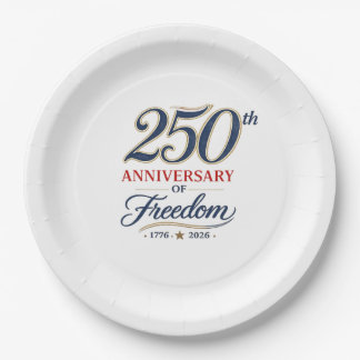 Pratos de Papel Comemorando 250 Anos de Liberdade