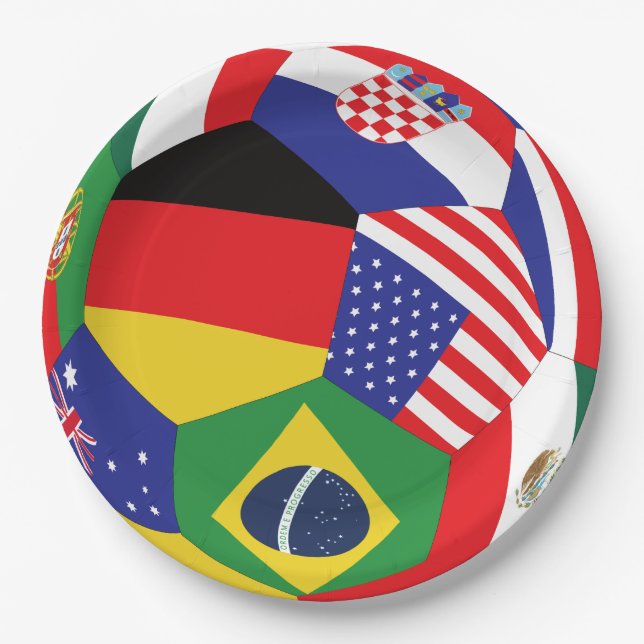 Pratos de Papel Copa do Mundo 2026 9 Polegadas | I (Frente)