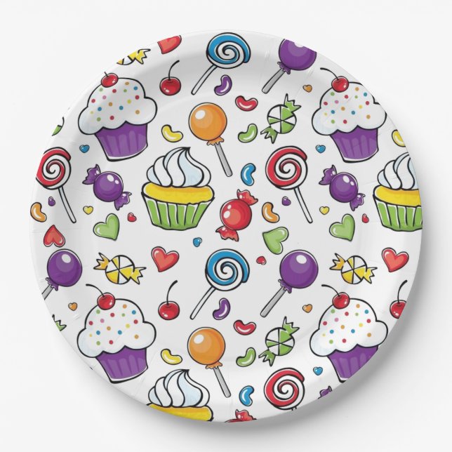 Pratos de Papel - Cupcake Doce (Frente)