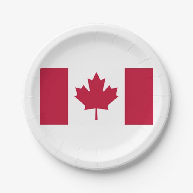 Pratos de Papel da Bandeira Canadense (Frente)