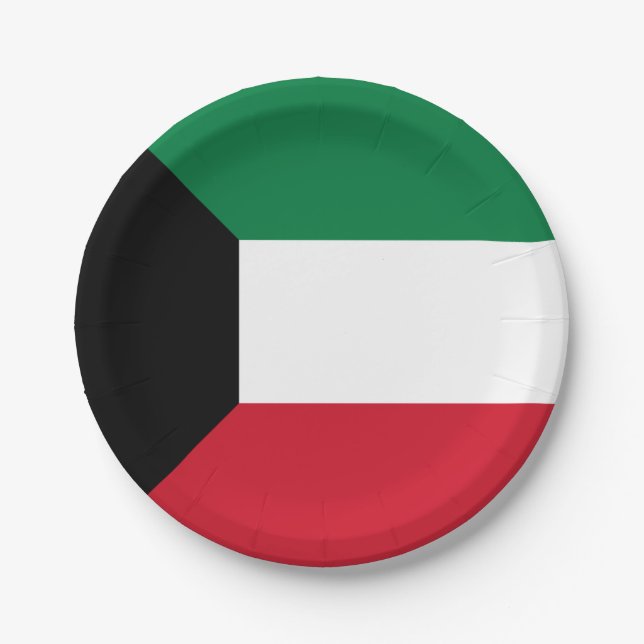 Pratos de Papel da Bandeira do Kuwait (Frente)