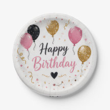 Pratos de Papel de Aniversário