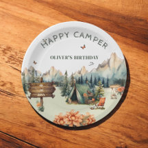 Pratos de Papel de Aniversário Aventura na Montanh