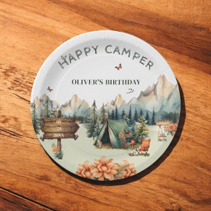 Pratos de Papel de Aniversário Aventura na Montanh