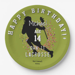 Pratos de papel de aniversário com tema LaCrosse H