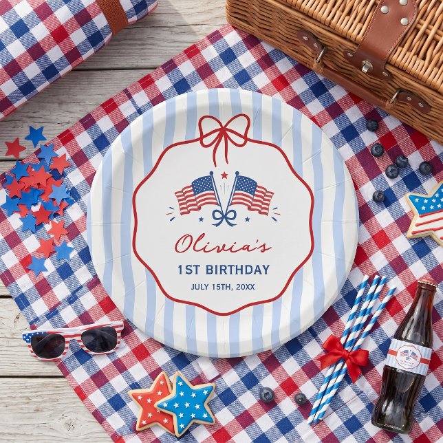 Pratos de papel de aniversário com tema patriótico (Criador carregado)