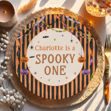 Pratos de Papel de Aniversário de 1º Halloween Ass