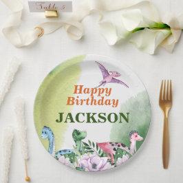 Pratos de papel de aniversário de 1 ano com tema d