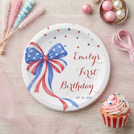 Pratos de papel de aniversário de 4 de julho ameri
