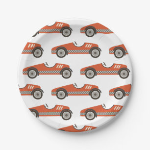 Pratos de papel de aniversário de carro de corrida