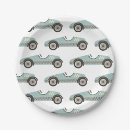 Pratos de papel de aniversário de carro de corrida