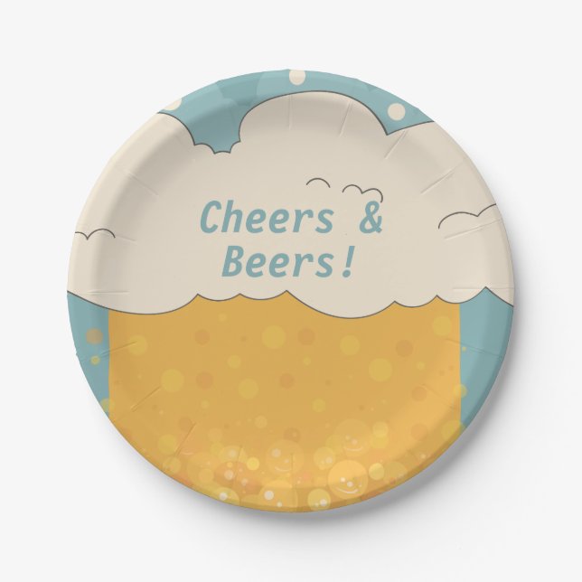 Pratos de Papel de Aniversário de Cerveja Engraçad (Frente)