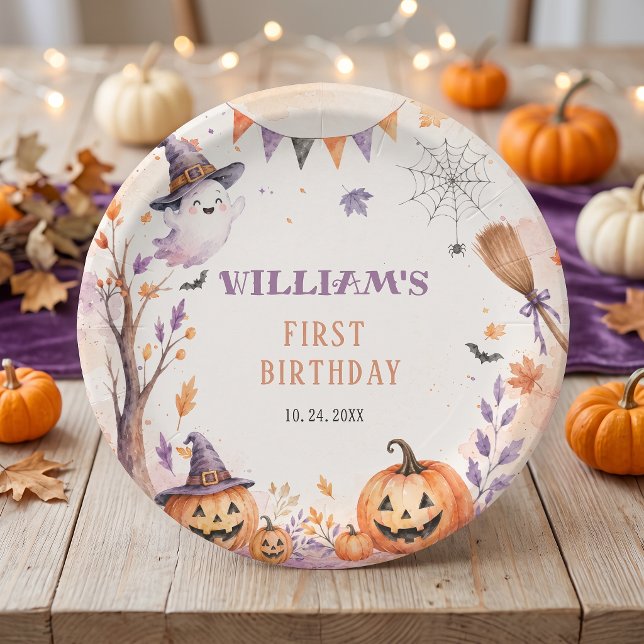 Pratos de Papel de Aniversário de Halloween da Abó (Criador carregado)
