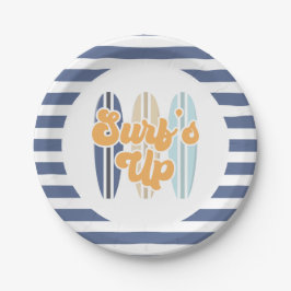Pratos de Papel de Aniversário de Praia de Surfboa