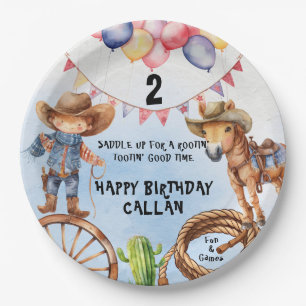 Pratos de Papel de Aniversário Divertido Rootin' T