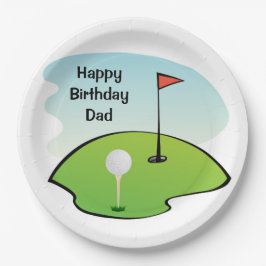 Pratos de Papel de Aniversário dos Pais - Golfe