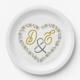 Pratos de Papel de Casamento Boho Neutros Editávei