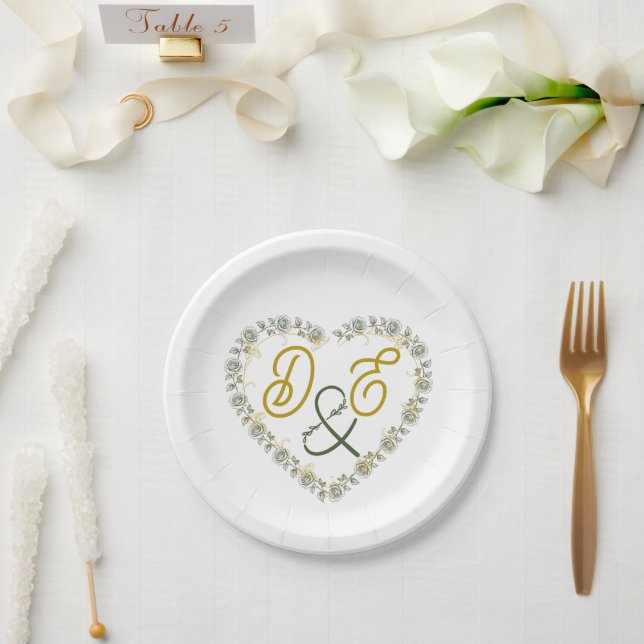 Pratos de Papel de Casamento Boho Neutros Editávei (Casamento)