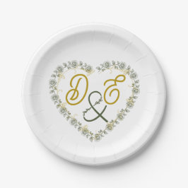 Pratos de Papel de Casamento Boho Neutros Editávei