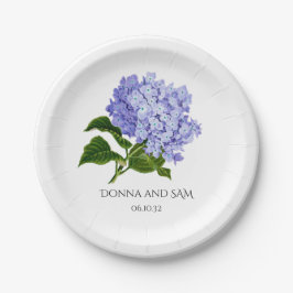 Pratos de Papel de Casamento de Hortênsia Floral d
