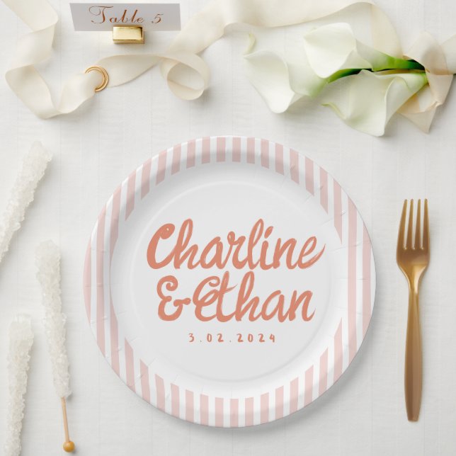 Pratos De Papel De Casamento Retroativo De Manuscr (Casamento)