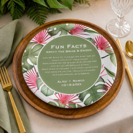 Pratos de Papel de Casamento Tropical Humorístico