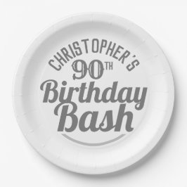 Pratos de Papel de Celebração de Aniversário de 90