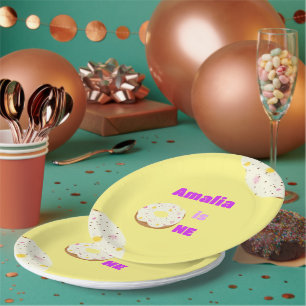 Pratos de papel de donut delicioso