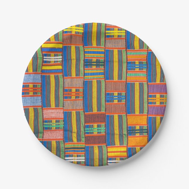 Pratos de Papel de Festa com Estampa Africana (Frente)