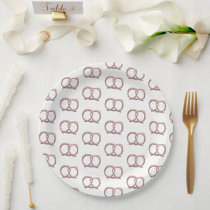 Pratos de Papel de Festa com Padrão de Torção de P