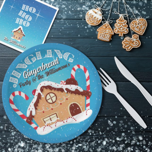 Pratos de Papel de Festa de Biscoito de Gengibre T (this listing is for the Plate only, napkin is sold separately as part of the same collection)