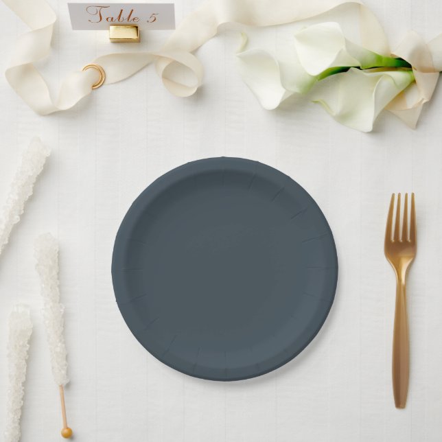 Pratos de Papel de Festa Modernos de Carvão – Pers (Casamento)