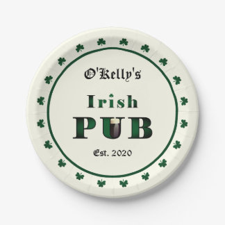 Pratos de Papel de Festas de Bar Pub Irlandês