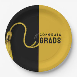 Pratos de Papel de Formatura Criativos Dourados
