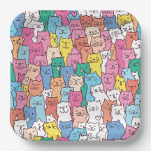 Pratos de Papel de Gato, Festa de Gatinho Kitty