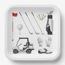 Pratos de Papel de Golfe, Louças com Tema de Campo